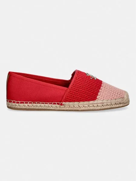 Tommy Hilfiger Espadrile Script Crochet Espadrille rdeča