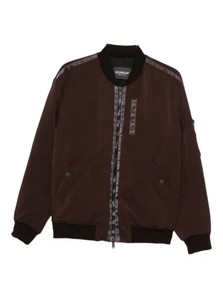 Prugasta bomber jakna Dondup smeđa