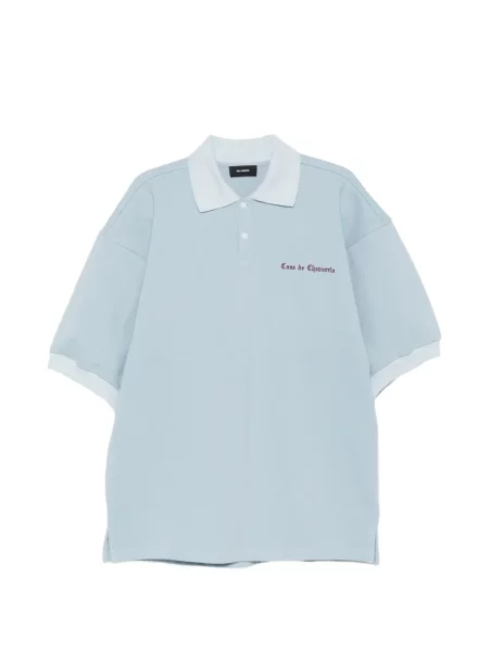 Tricou polo Willy Chavarria cu autograf albastru