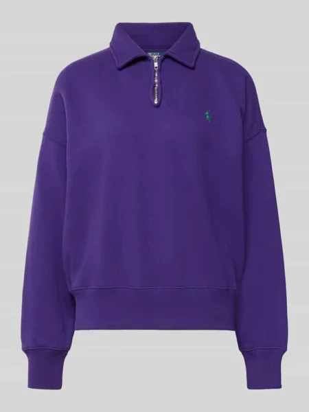 Sweter o kroju regular fit z mieszanki bawełny Polo Ralph Lauren fioletowy