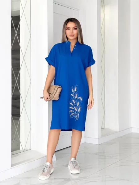 Лляна Сукня міді INNOE синій