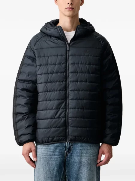 Decupat geacă Adidas cu glugă cu model piele de șarpe alb