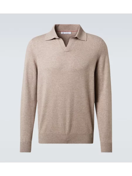 Kašmírový svetr Brunello Cucinelli béžový