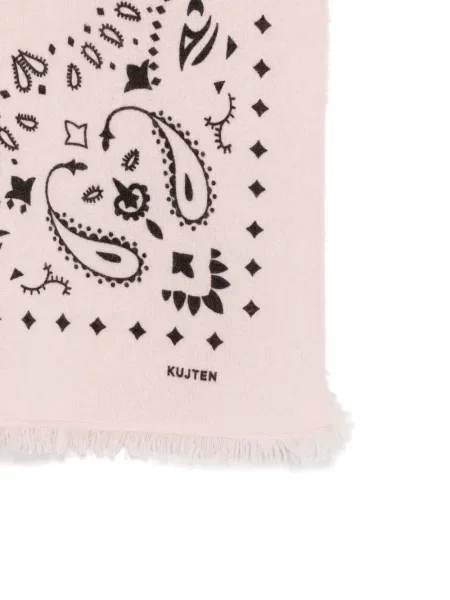 Fular Kujten cu franjuri cu model paisley roz