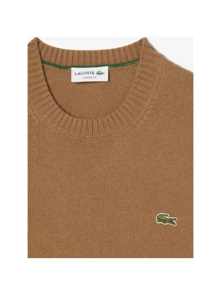 Lacoste sweter damski wełniany beżowy
