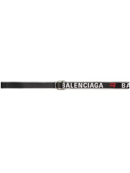 Curea Balenciaga skinny fit cu autograf gri