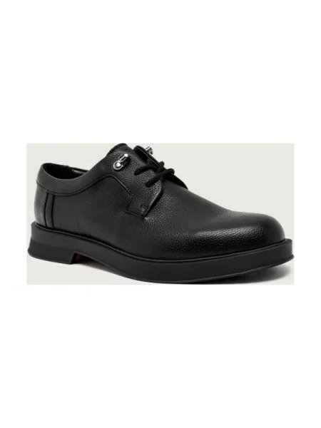 HUGO De piele pantofi derby Lenner negru