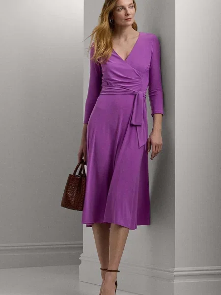 Lauren Ralph Lauren sukienka mini rozkloszowana fioletowy