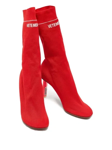 Botine Vetements tricotate roșu