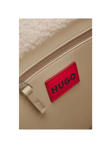 Torba shopper z z logo Hugo beżowa