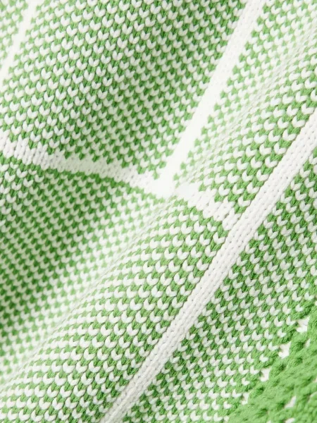 Pulover Lacoste din jacard tenis verde