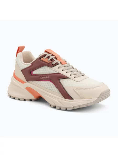 Încălțăminte pentru femei Calvin Klein Hike Run Ckstripe Mesh off white/oatmeal/dusty rose alb