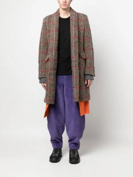 Tvídový kabát Comme Des Garçons Homme Plus se vzorem rybí kosti