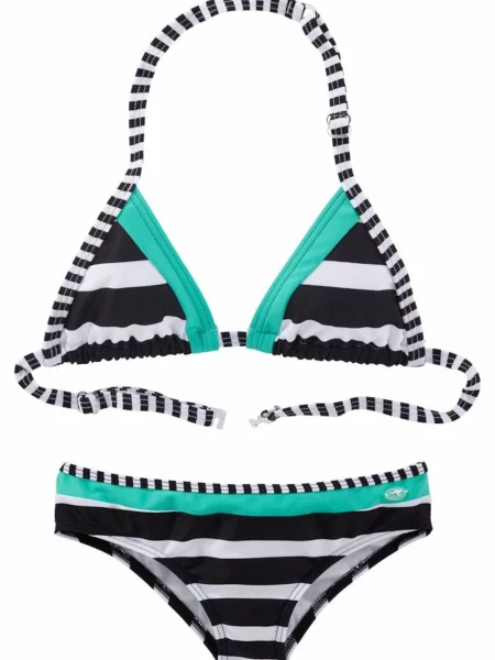 KangaROOS Costum de baie două piese albastru neon / mai multe culori / negru alb