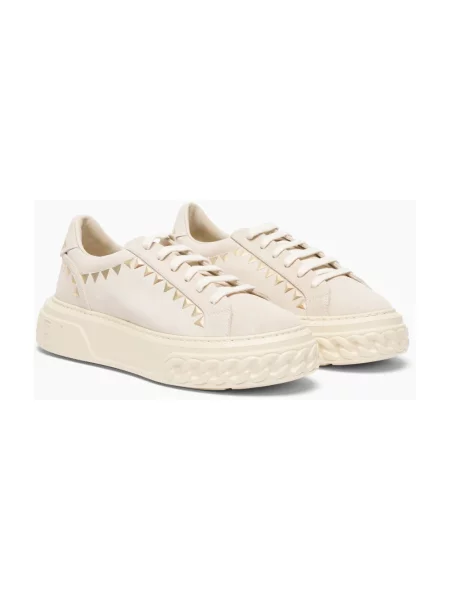 Sneakersy Casadei skórzane beżowe