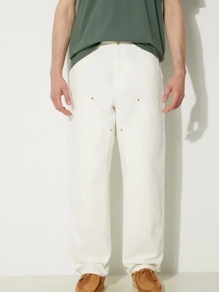Carhartt WIP pantaloni de Double Knee Pant drept bej