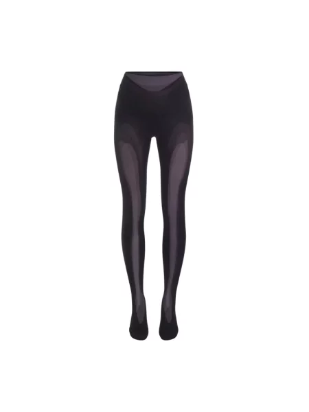 Legginsy Mugler z siateczką czarne