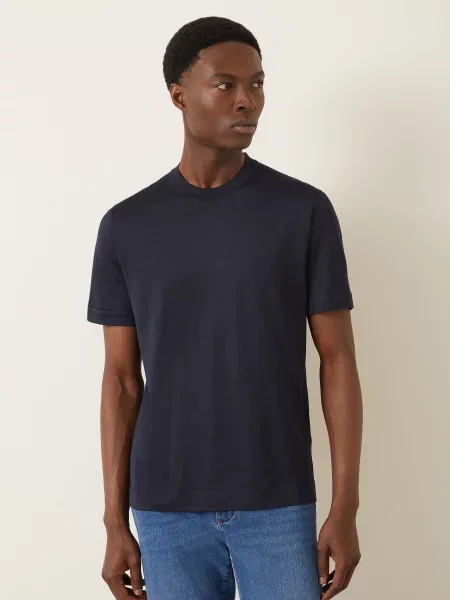 Zegna Tričko S Hedvábím tmavě modrá