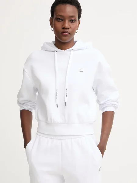 Armani Exchange dukserica sa kapuljačom za žene od pamuka bijela