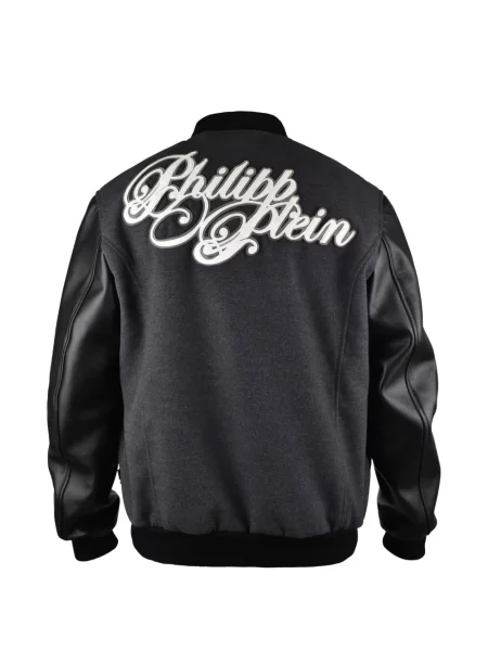 Geanta de piele Philipp Plein cu imagine gri