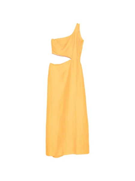 Rochie midi Maje cu un umăr gol portocaliu