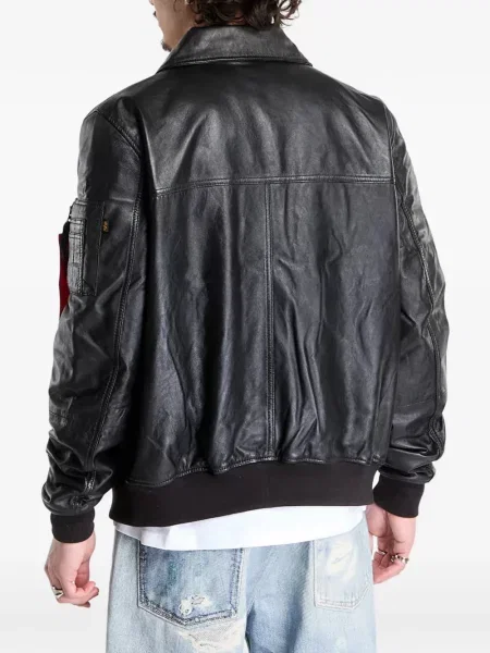 Geanta de piele Alpha Industries negru