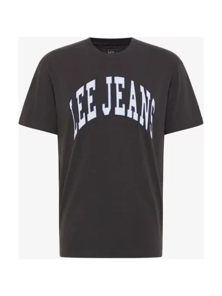 Ciemnoszara koszulka z krótkim rękawem Lee Varsity Logo S szara