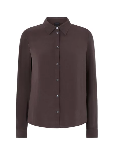 PINKO Halenka PINKO CRACKERS CAMICIA CREPE DE CHINE CAMICIA' hnědá