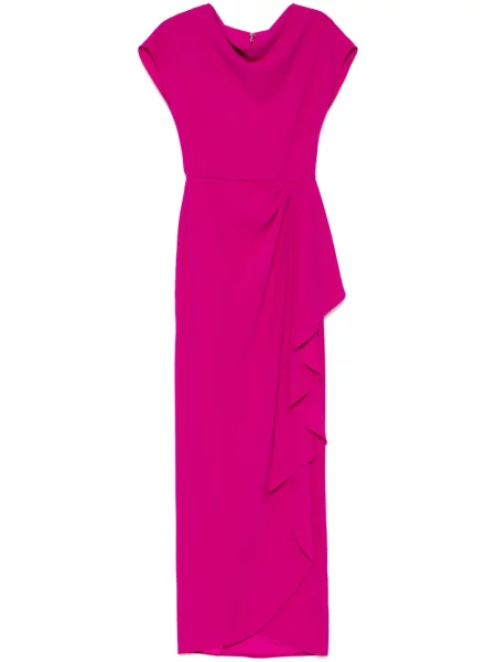 Rochie Amsale drapată din crep de costum violet