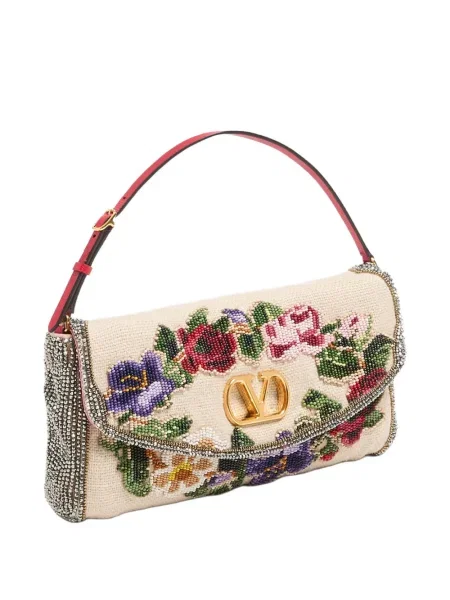 Geantă Valentino Garavani cu model floral cu mărgele