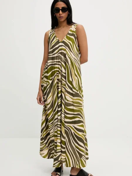 Answear Lab sukienka maxi rozkloszowana zielony