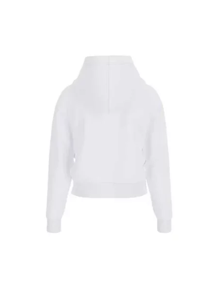 Guess Jeans bluza z kapturem z nadrukiem biały