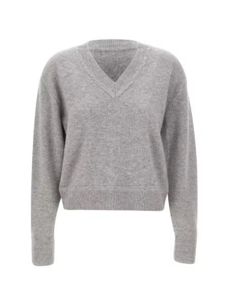 Pulover Sweet Cashmere din cașmir cu decolteu în V gri