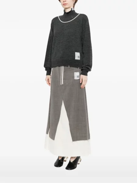 Pulover Maison Mihara Yasuhiro cu perle gri