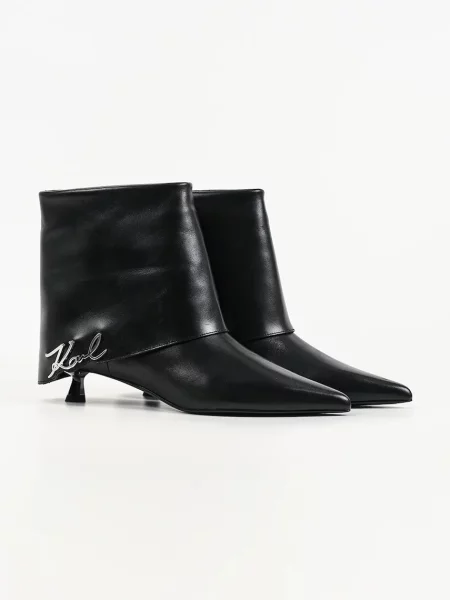 Karl Lagerfeld botine cu jos pentru femei din piele Pasha negru
