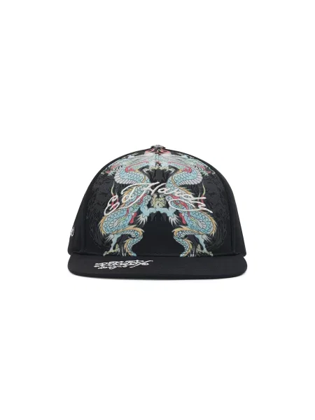 Ed Hardy Čiapka Battle Dragon modrá / červená čierna