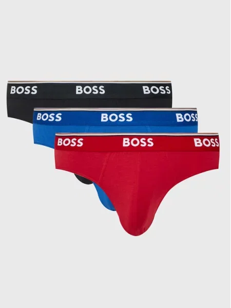 BOSS Spodnje hlačke temno modra / češnjevo rdeča / črna bela