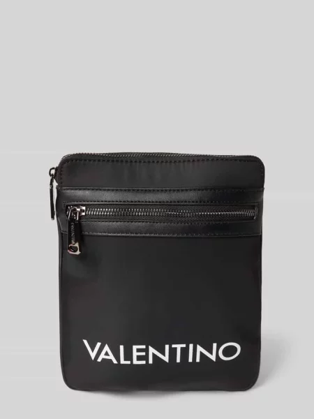 Torba na długim pasku z nadrukiem z logo model ‘Bandoliera’ Valentino By Mario Valentino czarna
