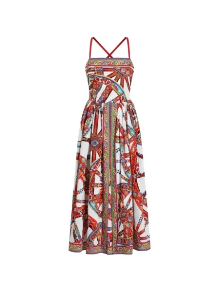 Scurt rochie Dolce & Gabbana cu imagine din poplin alb