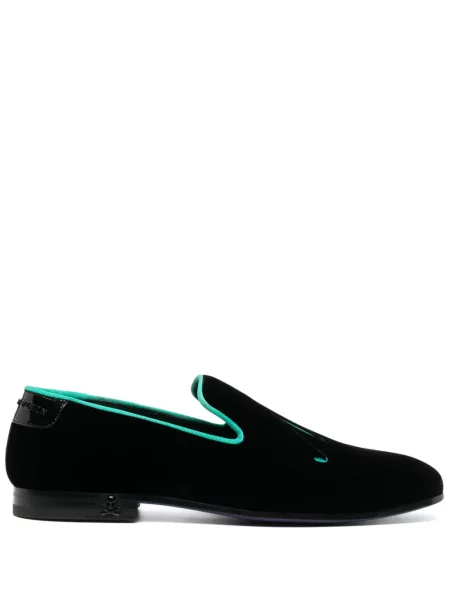 Pantofi loafer Philipp Plein cu broderie de catifea negru
