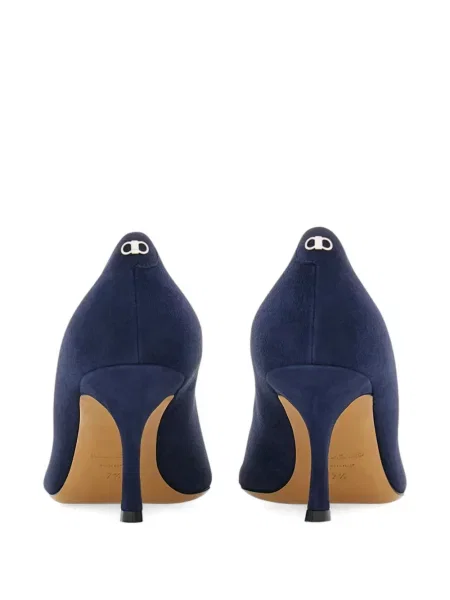 Pantofi cu toc Ferragamo din piele de căprioară albastru