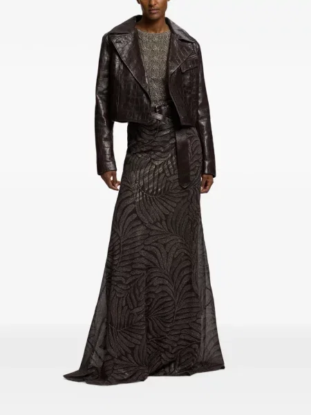 Geanta de piele Ralph Lauren Collection maro