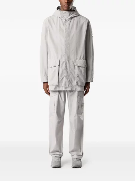 Geacă Stone Island cu glugă cu strasuri gri