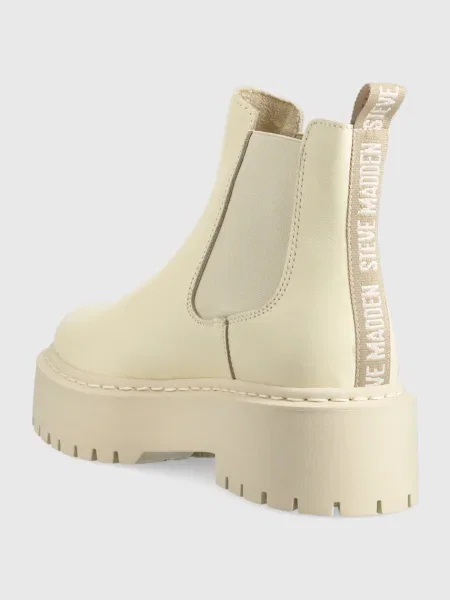 Kožené kotníkové boty Steve Madden Veerly na platformě béžová