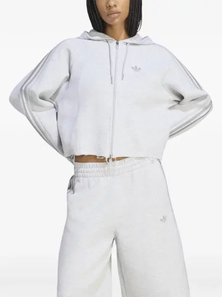 Oříznuté tričko Adidas šedé