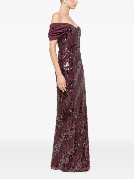 Rochie maxi Nissa cu paiete roșu