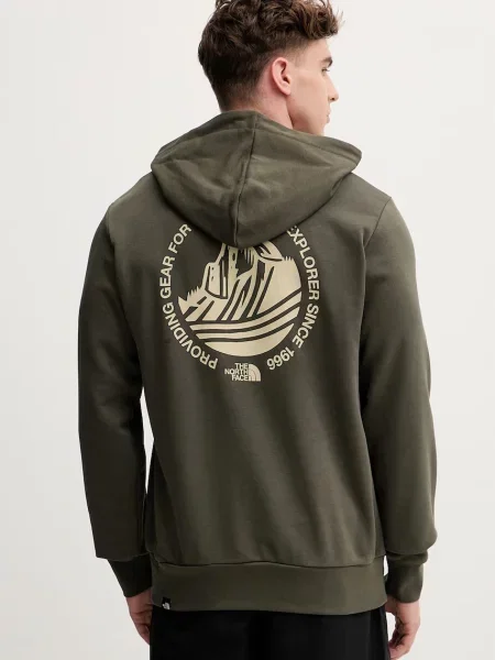 The North Face dukserica sa kapuljačom za muškarce s pamukom MONTE zelena