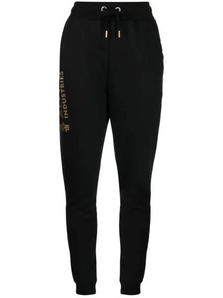 Pantaloni Alpha Industries cu imagine negru