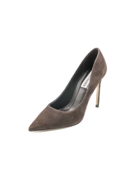 Czółenka Steve Madden zamszowa na wysokim obcasie brązowa
