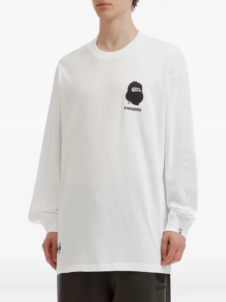 Lung tricou Fingercroxx cu imagine alb